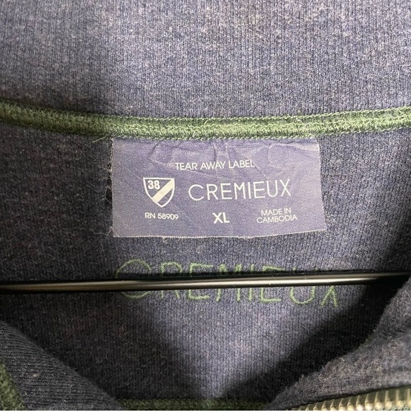 Cremiux 1/4 Zip Green Pullover Mens XL - Picture 3 of 7